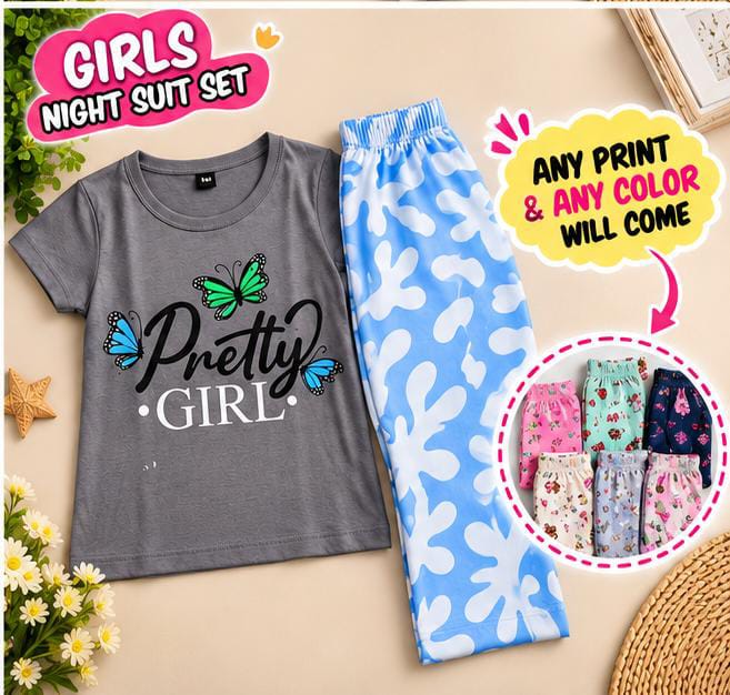 AS CUTEST GIRLS T SHIRT AND FULL PANT SET