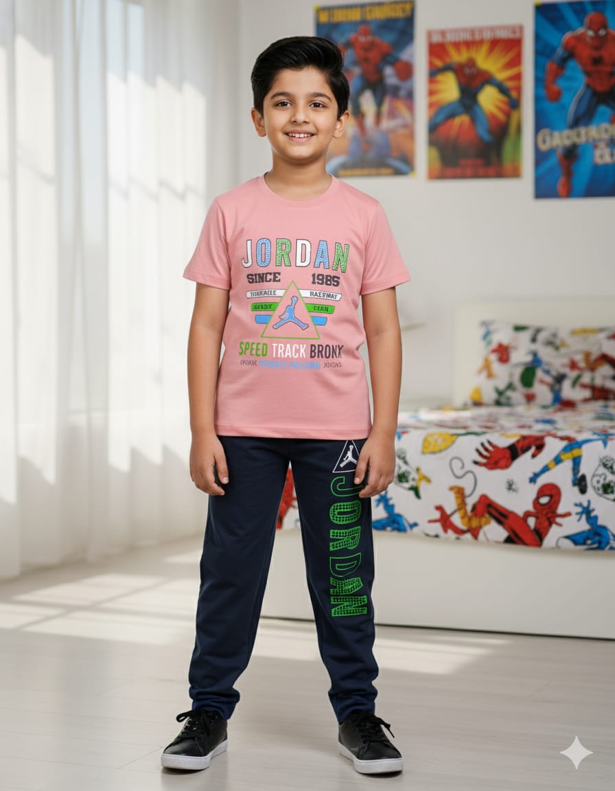AS CUTEST BOYS  T SHIRT AND FULL PANT SET