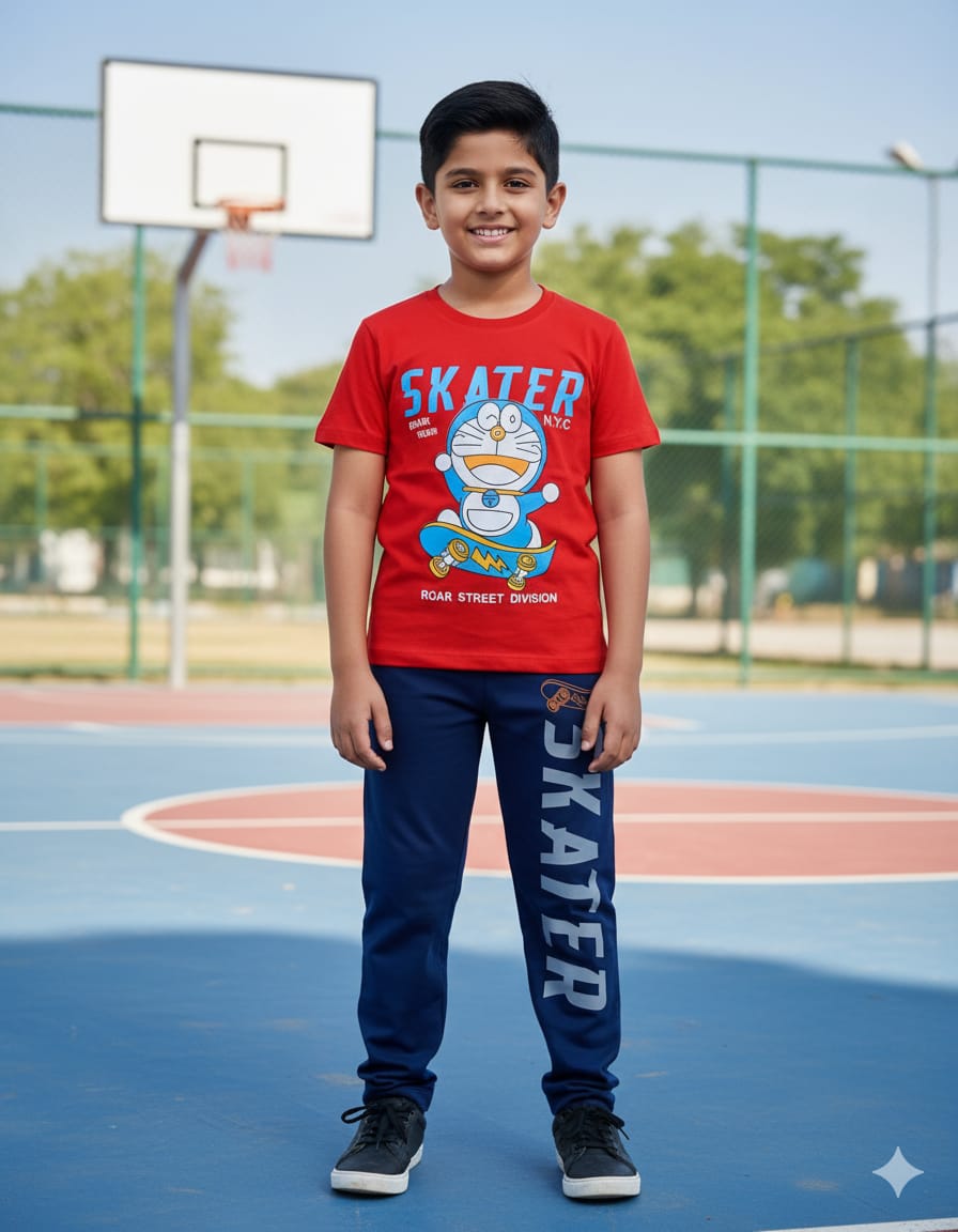 AS CUTEST BOYS  T SHIRT AND FULL PANT SET