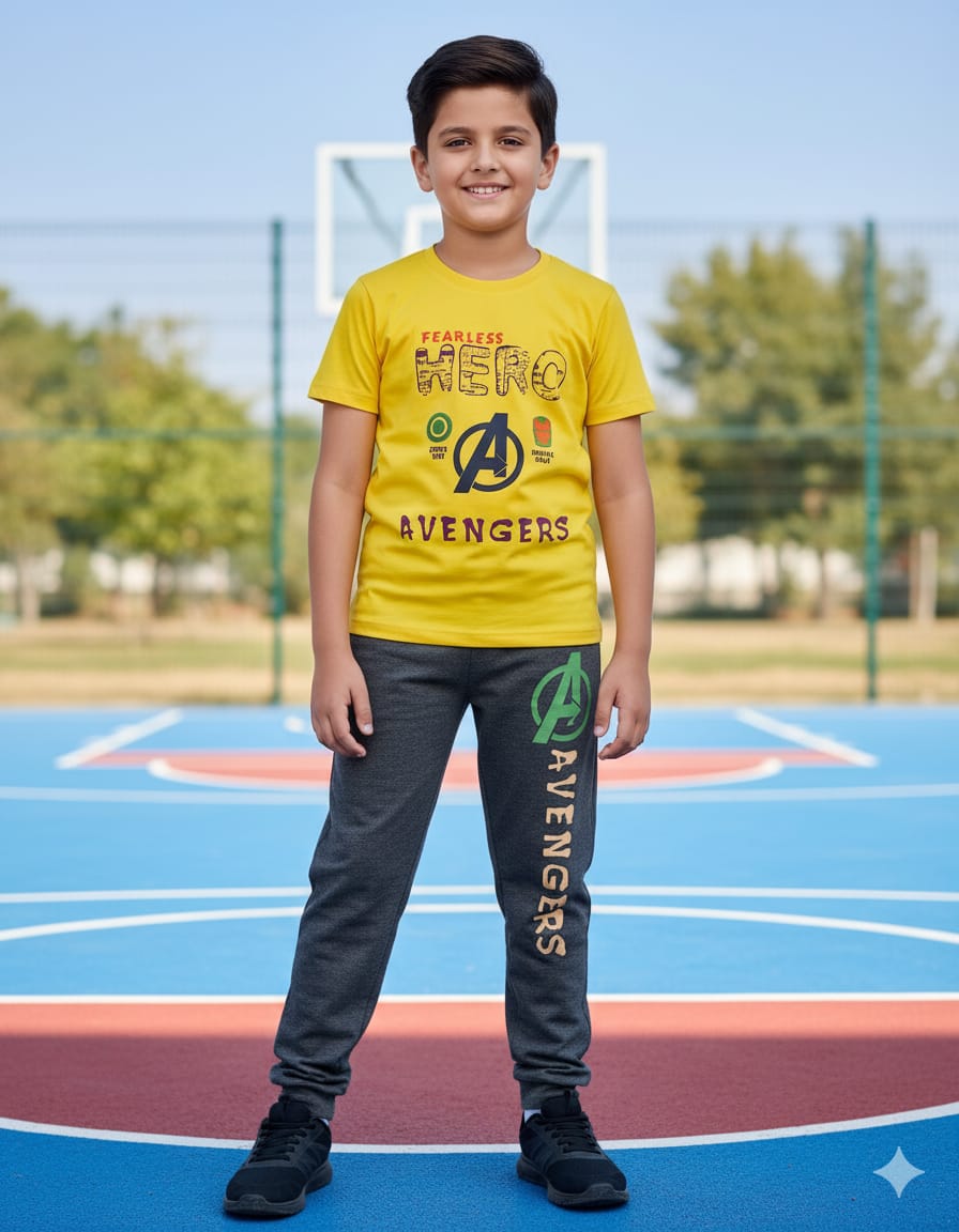 AS CUTEST BOYS  T SHIRT AND FULL PANT SET