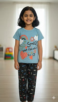 AS CUTEST GIRLS T SHIRT AND FULL PANT SET