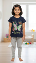 AS CUTEST GIRLS T SHIRT AND FULL PANT SET