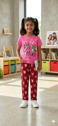AS CUTEST GIRLS T SHIRT AND FULL PANT SET