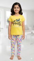 AS CUTEST GIRLS T SHIRT AND FULL PANT SET